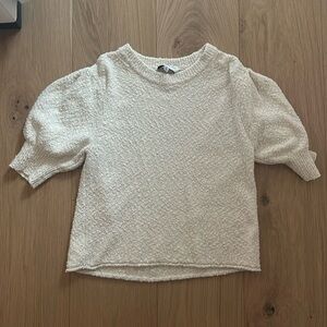 Something navy puff sleeve sweater